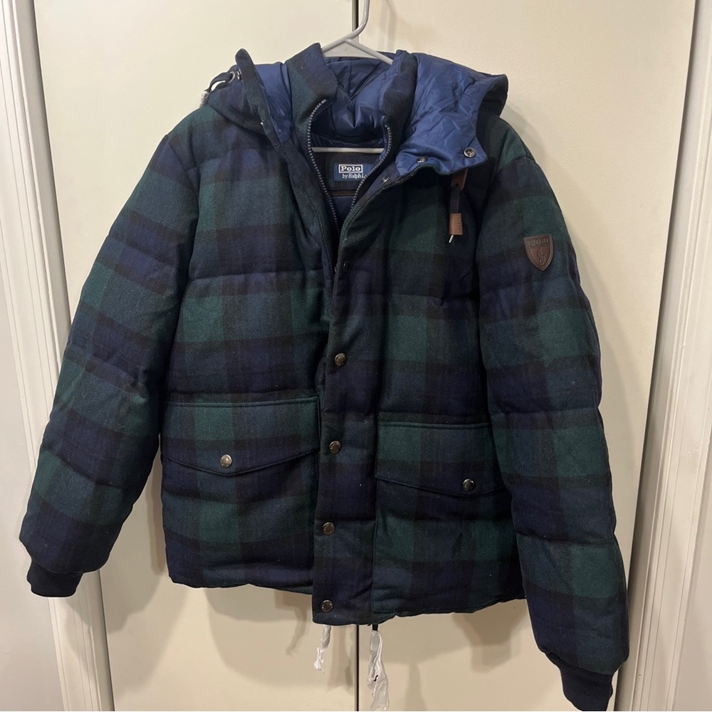 NEW $598 Polo Ralph Lauren Men's Size L Wool Holiday Bomber Tartan Plaid Jacket